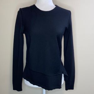 Tory Burch Asymmetrical Wool Sweater Black S